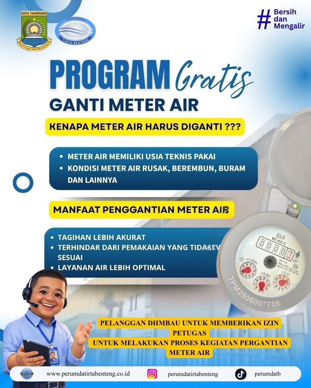 Program Ganti Meter Air Gratis Untuk Pelanggan di Wilayah Zona 2